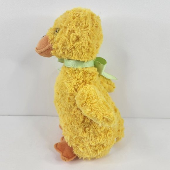 Hallmark Yellow Duck Plush Green Bow 11" Farm Animal Stuffed Toy Easter Spring - Picture 3 of 10